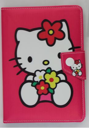 Picture of Leather 7-inch Tablet Cover Case 360 degree Rotating Stand For All Types Of 7-inch Tablets  3 cartoon designs case HELLO KITTY PINK