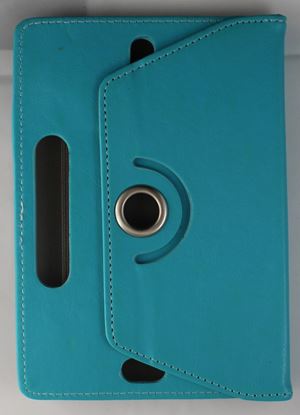 Picture of Leather 7-inch Tablet Cover Case 360 degree Rotating Stand For All Types Of 7-inch Tablets rotating case with hole center BLUE