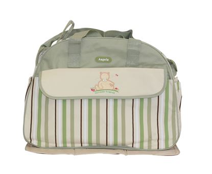 Picture of Baby Kingdom Angelo Strip Design Nappy Diaper Changing Bags Set Green