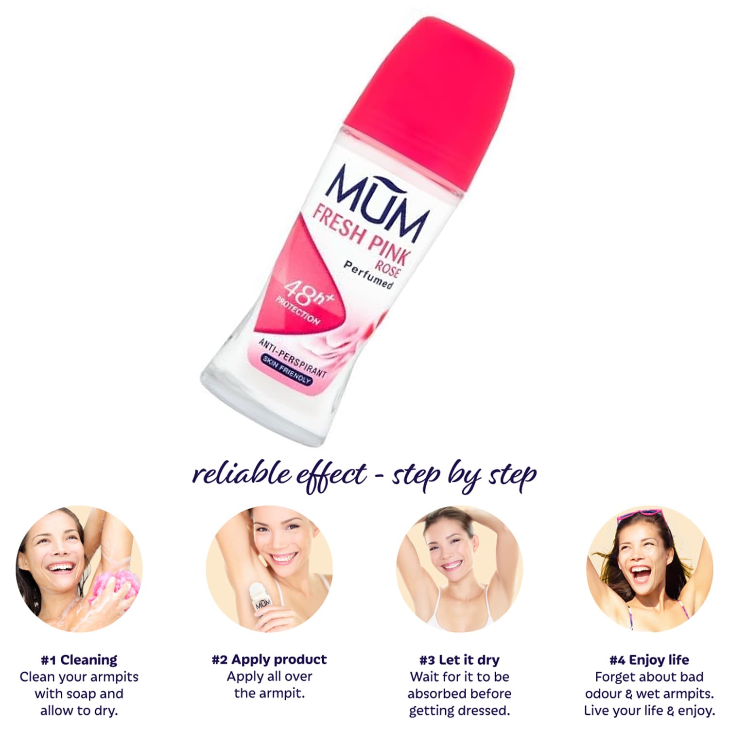 Mum Deodorant Roll On Fresh Pink 50ml