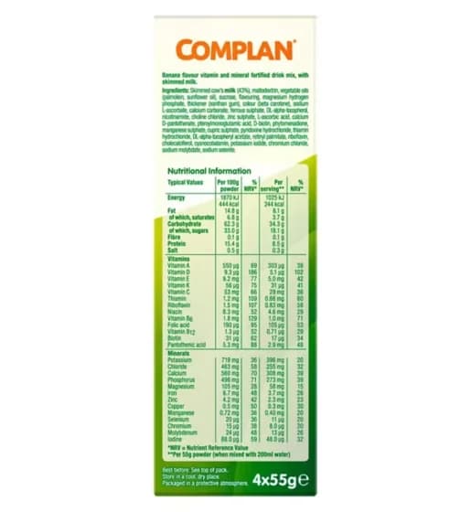 Complan Banana Sachets 4pack 55G