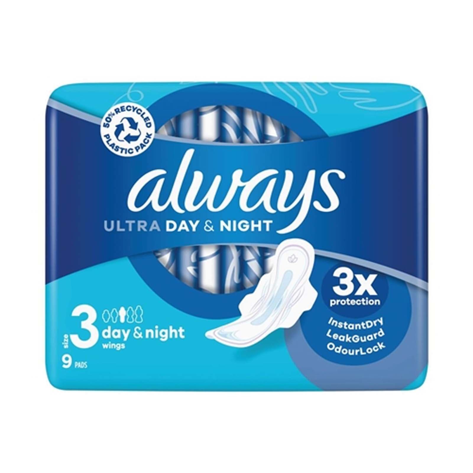 Always Ultra Day & Night Towels Day Size 3 – 9 Count