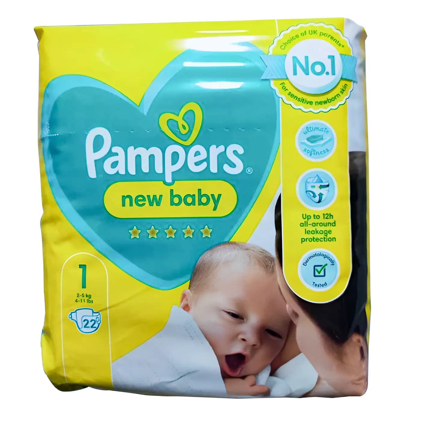 Pampers Premium Protection Size 1, 22 Nappies, 2-5kg