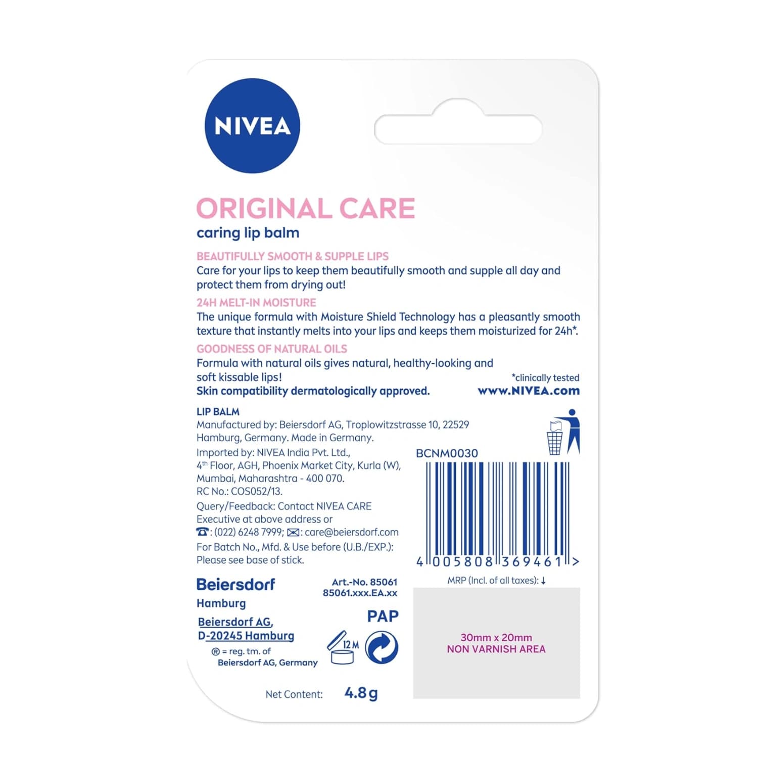 Nivea Lip Original Care 4.8g