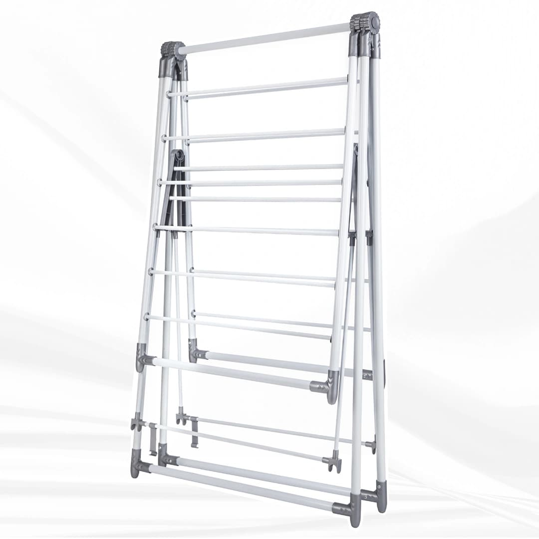 kemket 21-Rail Foldable Clothes Drying Rack with Adjustable Wings, Suitable for Indoor & Outdoor Use