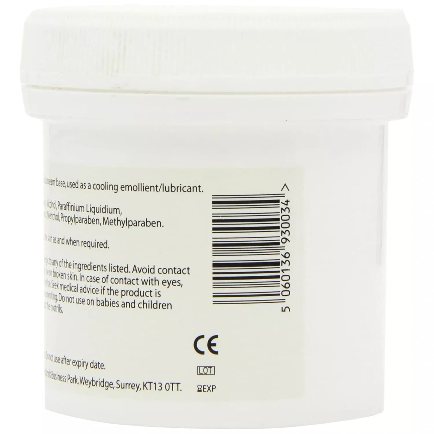 Arjun 2% Menthol Aqueous Cream 500g