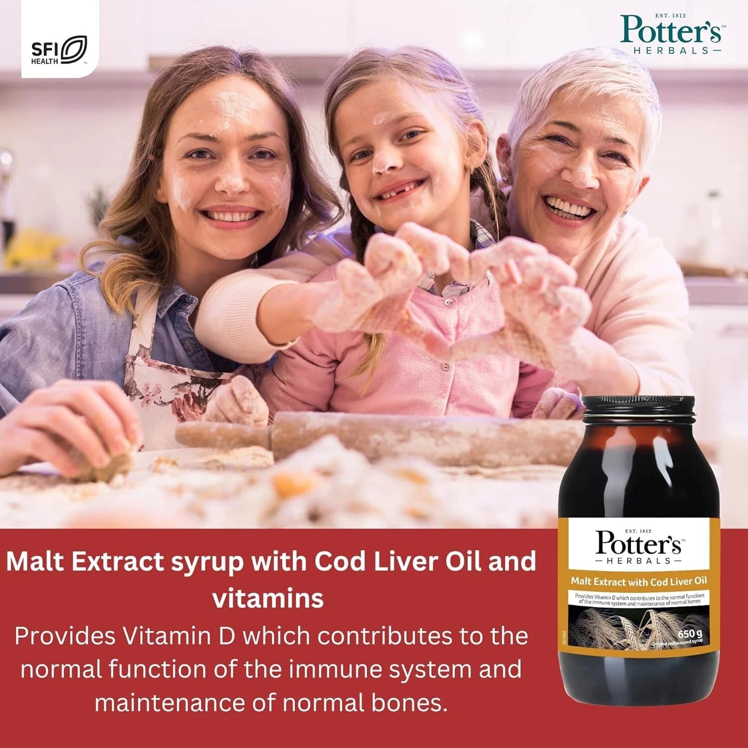 Potter Malt Extract and Cod Liver Oil Origional - 650g Pack-4