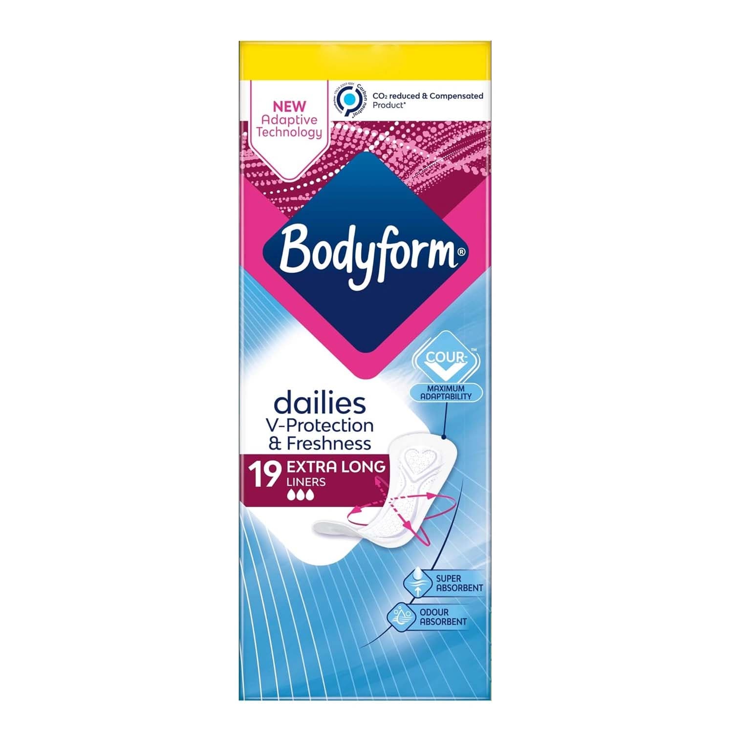 Bodyform Dailies Extra Long Liners 19 x 3 Pack