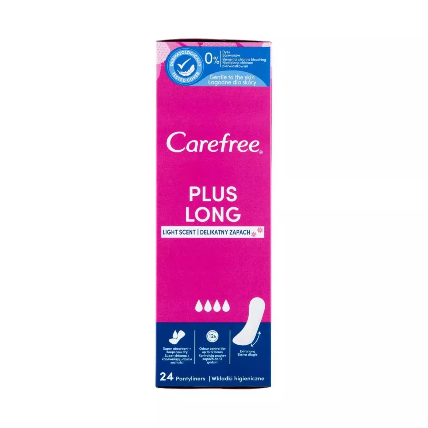 Carefree Plus Long Panty Liners 24 Pack - Pack 3