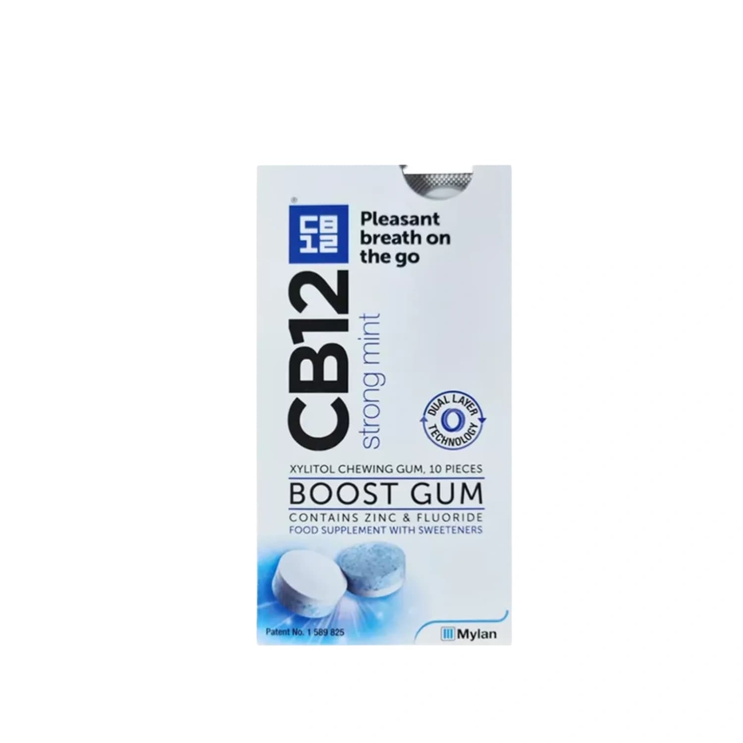 CB12 Boost Strong Mint Chewing Gum 10 Pieces - Pack of 10