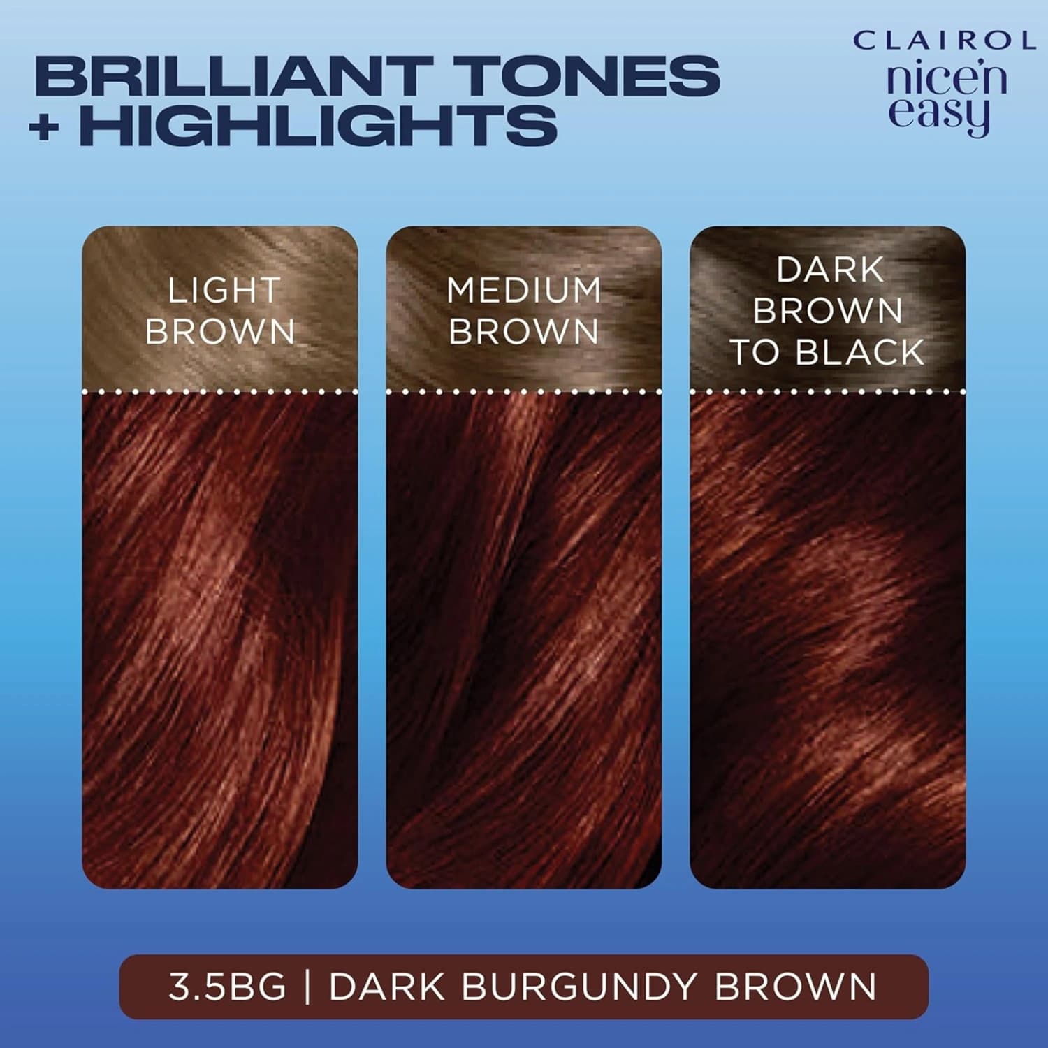 Clairol Nice'n Easy Hair Dye 3.5BG Dark Burgundy Brown