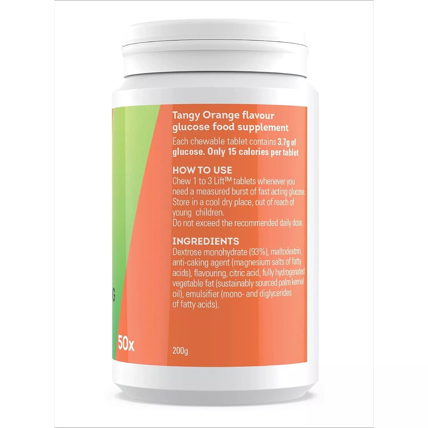 Lift Fast Acting Glucose Chews Orange 50 Tablets - Pack of 6