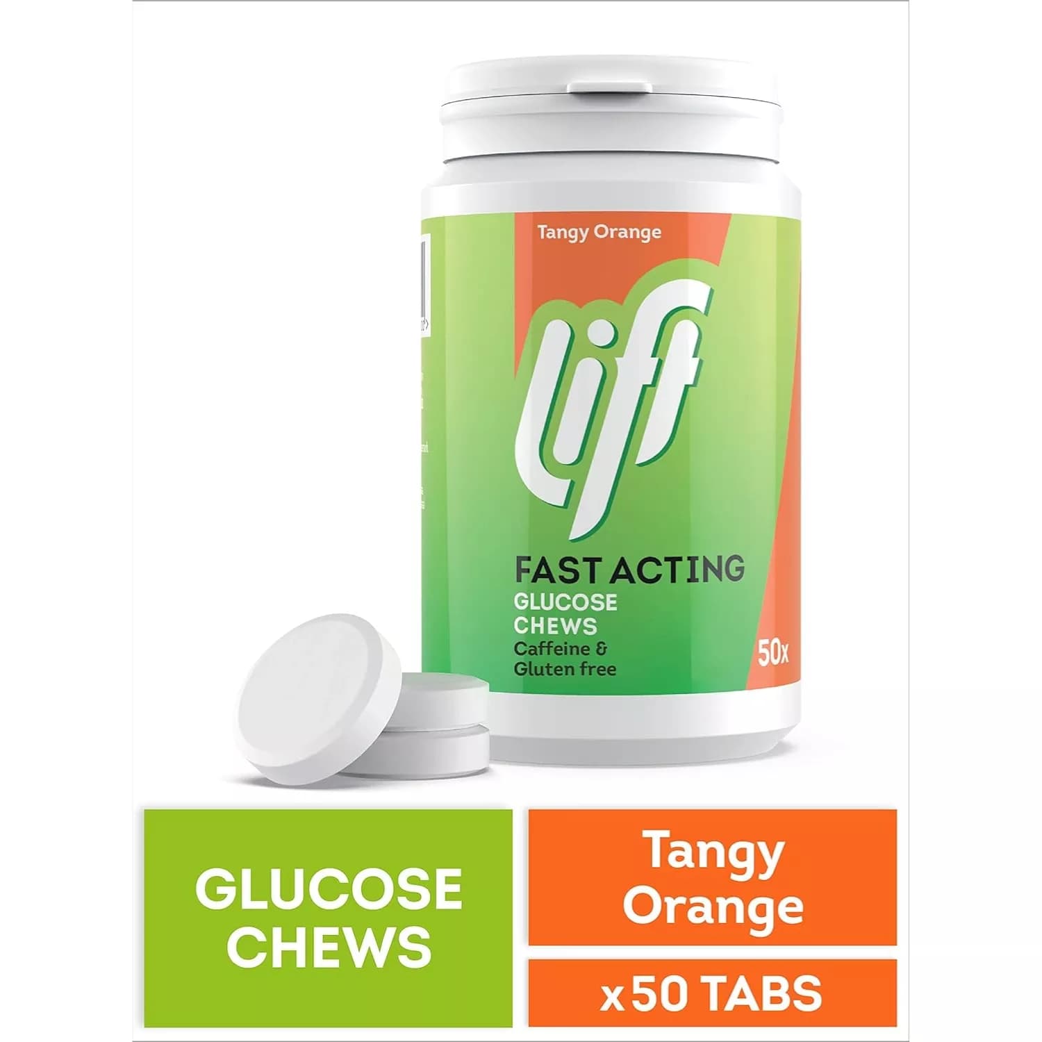 Lift Fast Acting Glucose Chews Orange 50 Tablets - Pack of 6