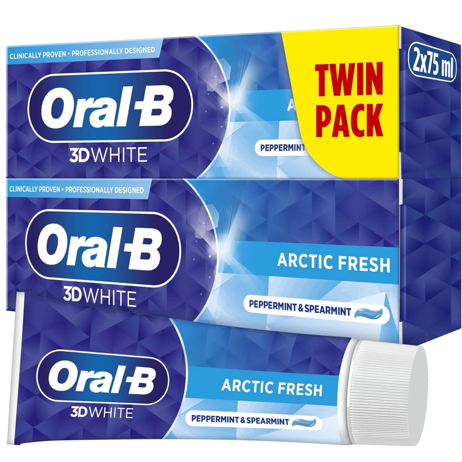 Oral-B 3D White Arctic Fresh Toothpaste Twin Pack 2x75ml