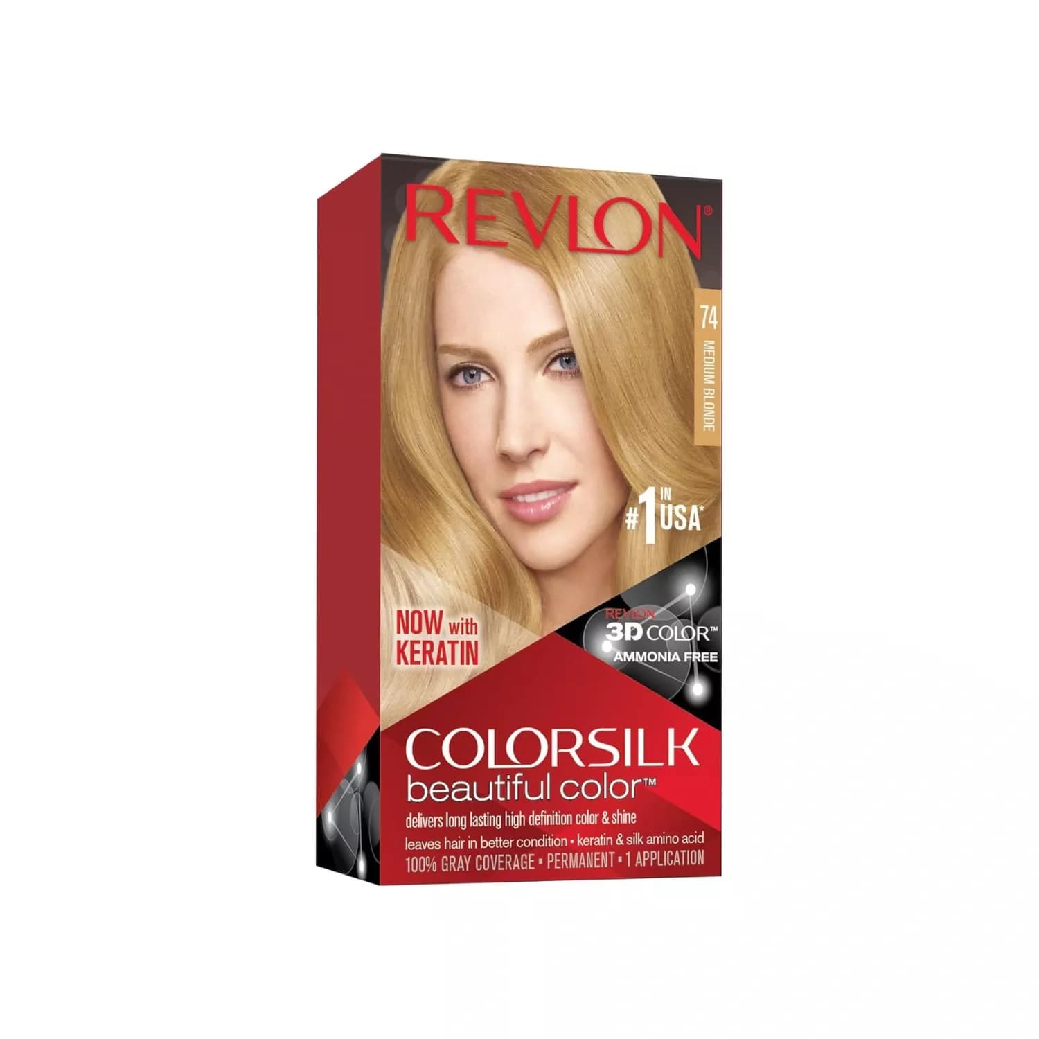 Revlon Colorsilk Beautiful Color Permanent Hair Color Medium Blonde 74