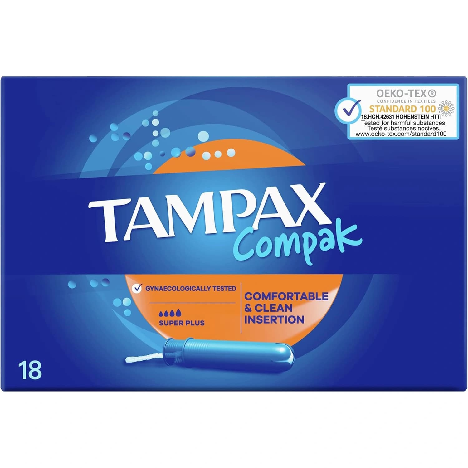 Tampax Compak Super Plus Applicator Tampons 18 Count