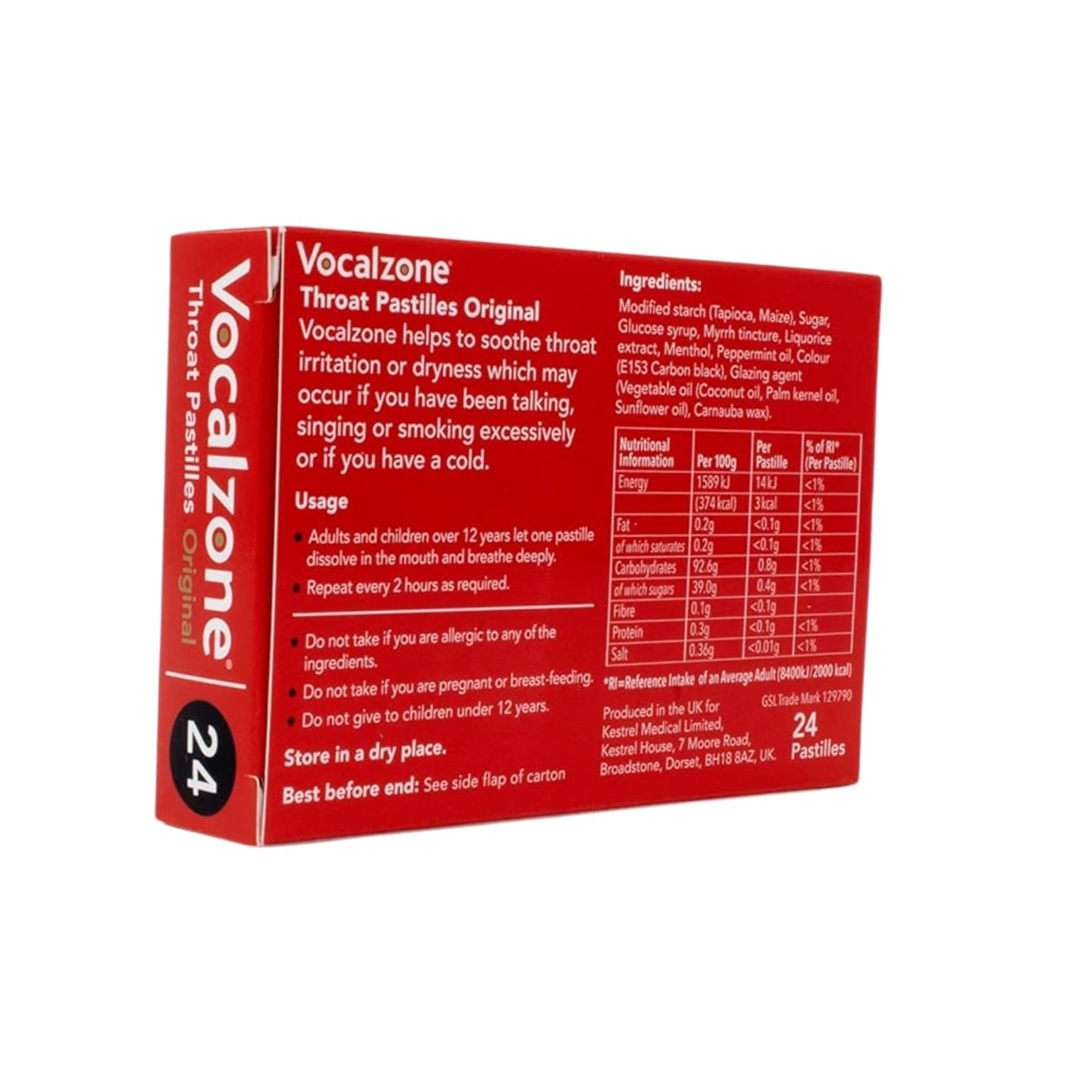 Vocalzone 3 Flavour Sore Throat Relief Pastilles