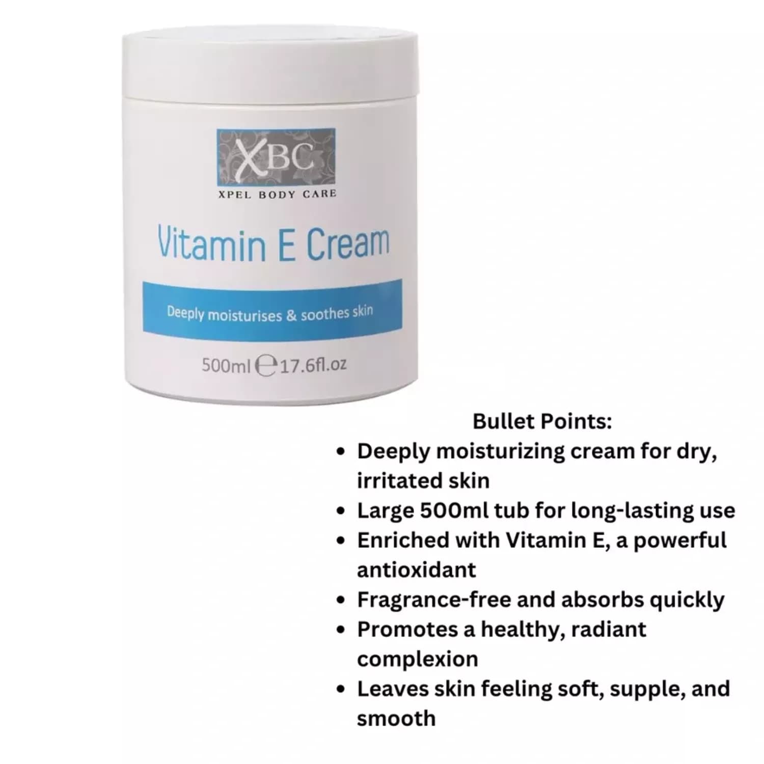 XBC Vitamin E Cream 500Ml