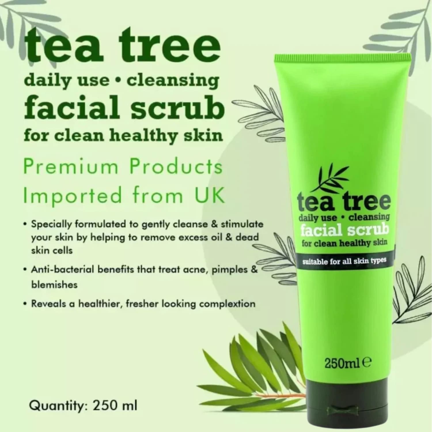 Xpel Tea Tree Cleansing Facial Scrub 250ml