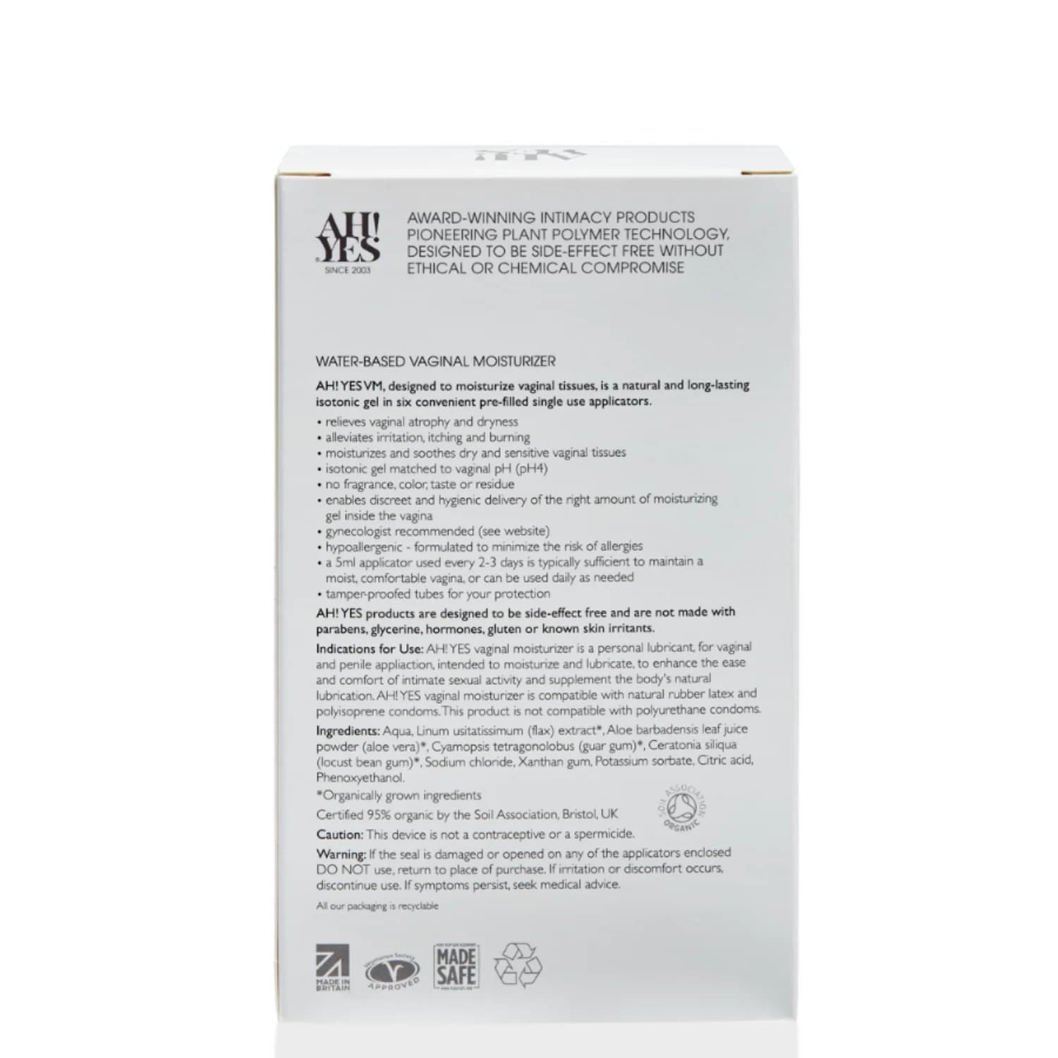 YES Vaginal Moisturising Gel- 6x5ml