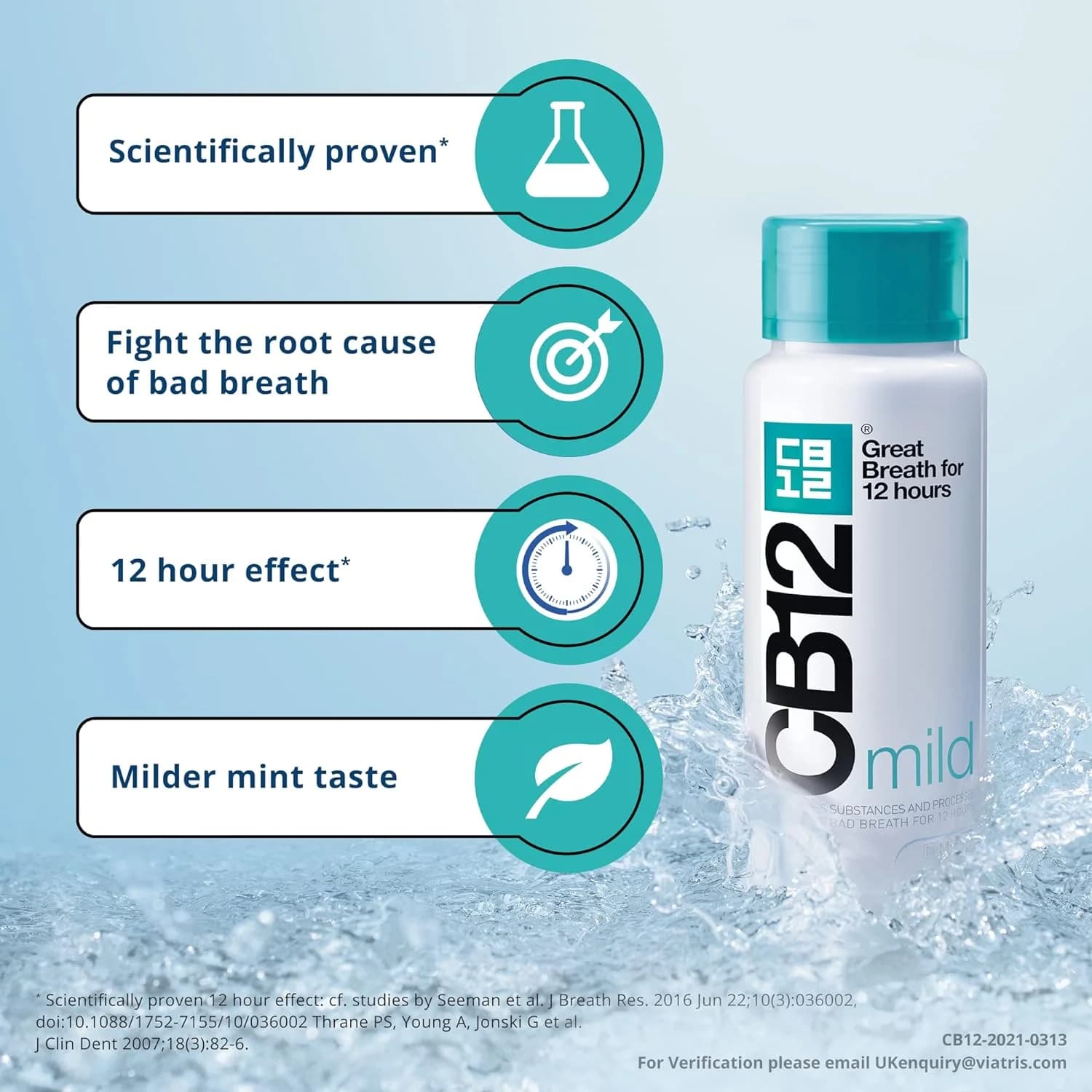 CB12 Mouthwash Green Mild Mint 250ml