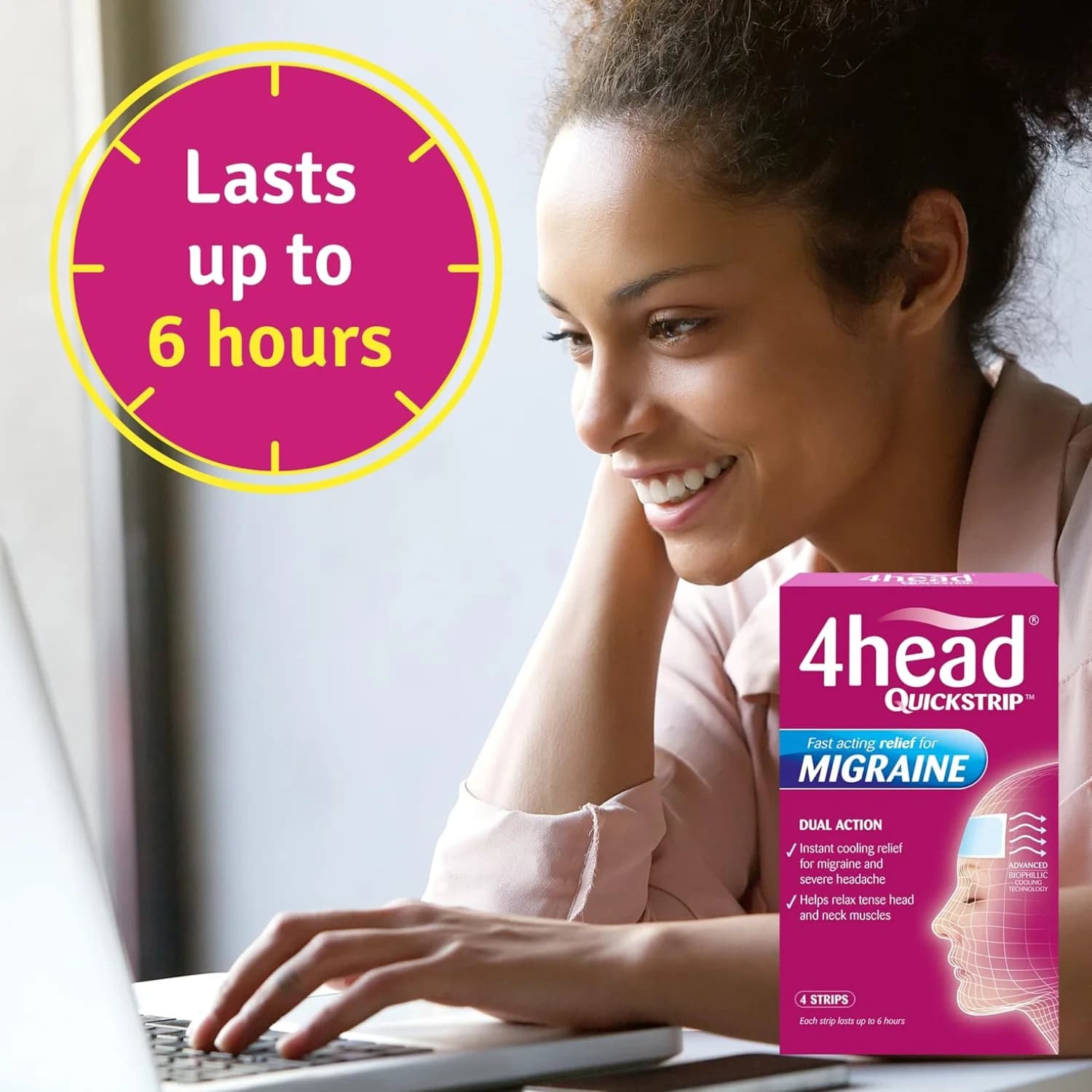 4Head Quickstrip Headache and Migraine Relief Strips – 4 Strips