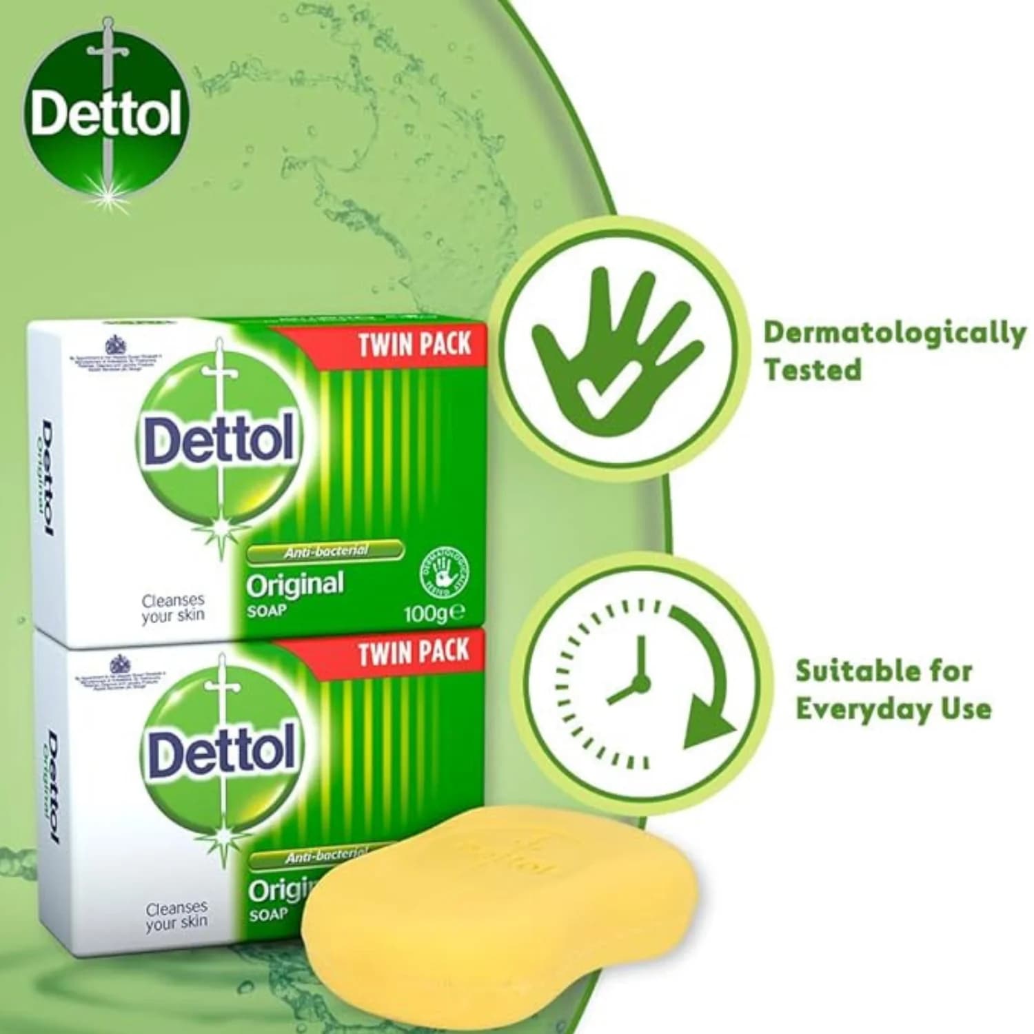 Dettol Anti-Bacterial Original Soap 100g 2 Pack