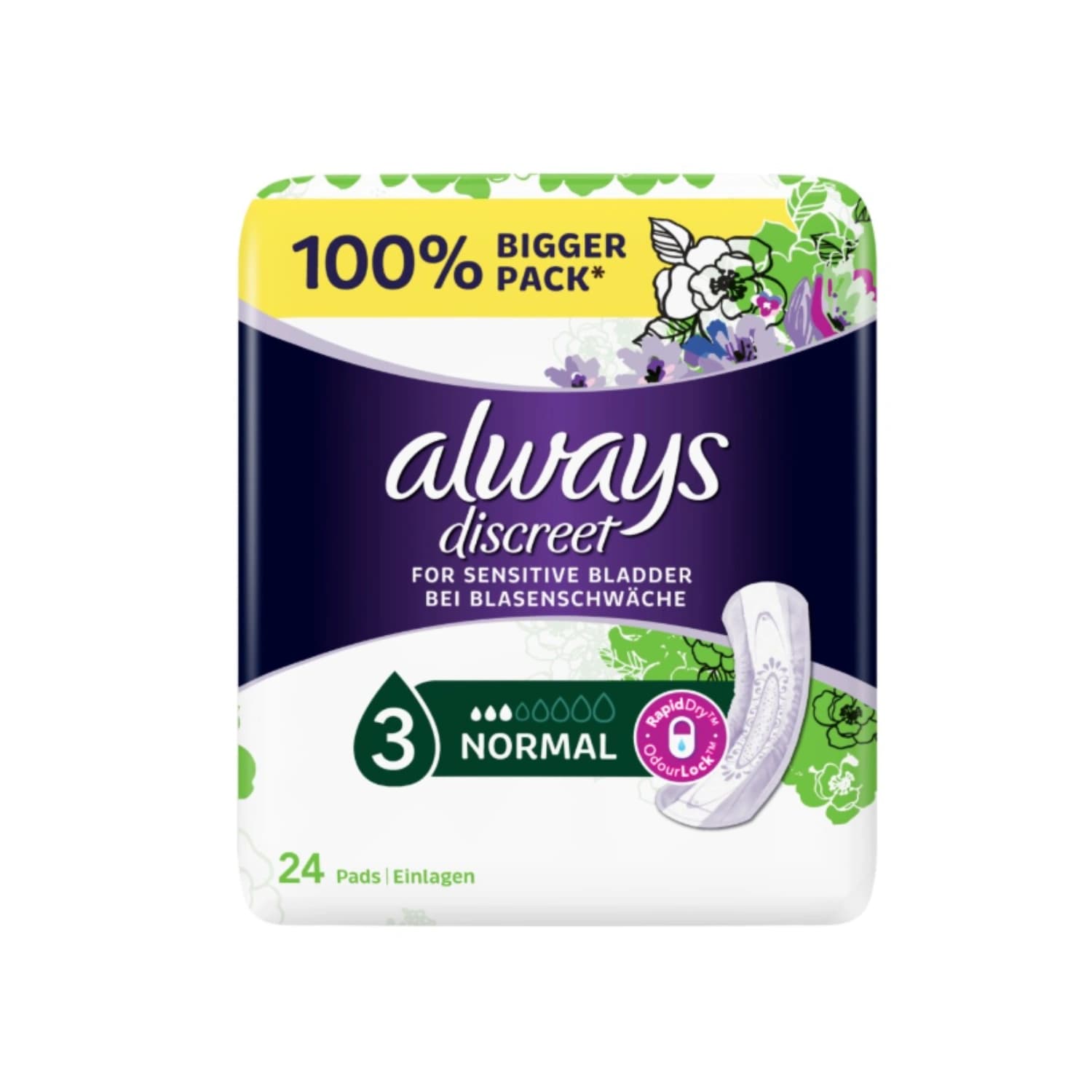 always-discreet-normal-pads-value-pack-24-10