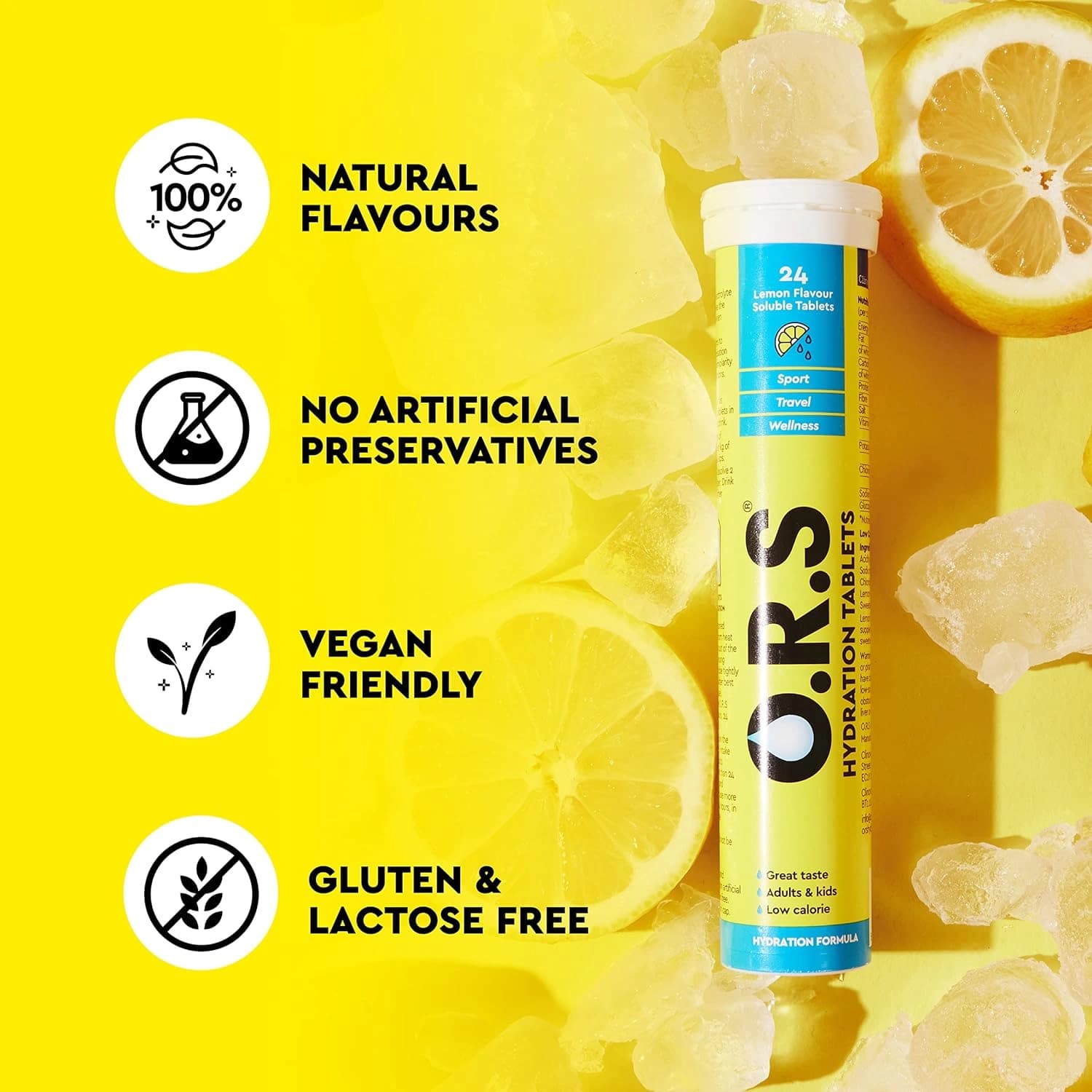 O.R.S. Hydration Tablets Lemon Flavour – 24 Tablets