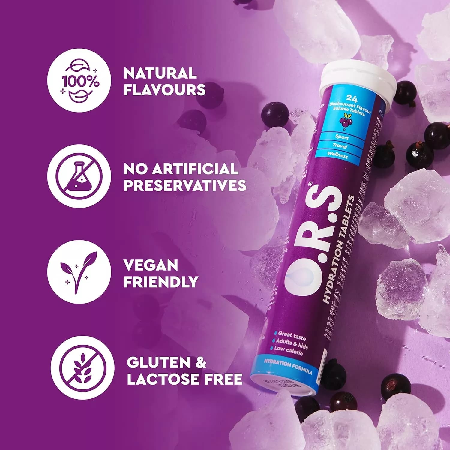 O.R.S. Hydration Blackcurrant 24 Tablets