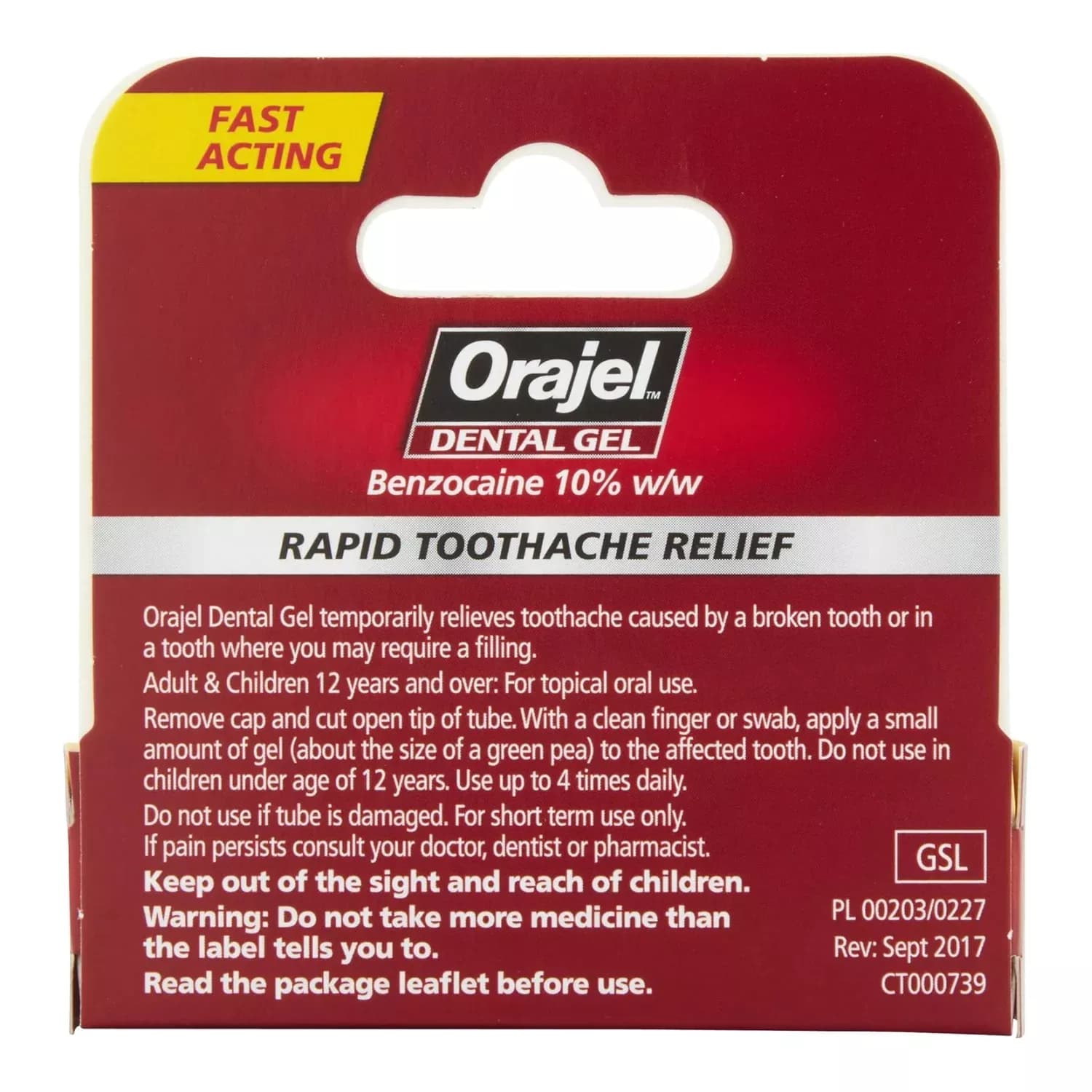 Orajel Dental Gel Toothache Relief 5.3g