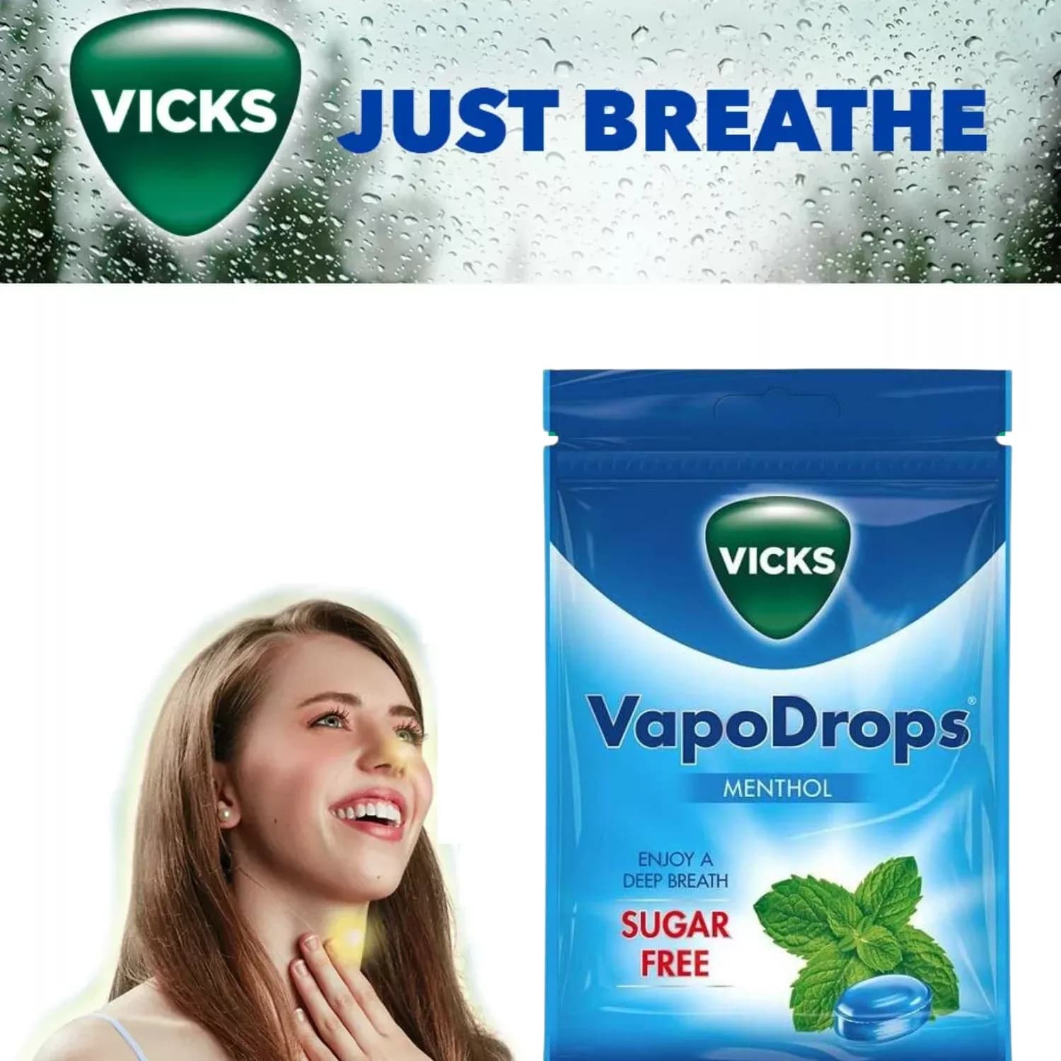 Vicks Vapodrops Sugar-Free Menthol 72g
