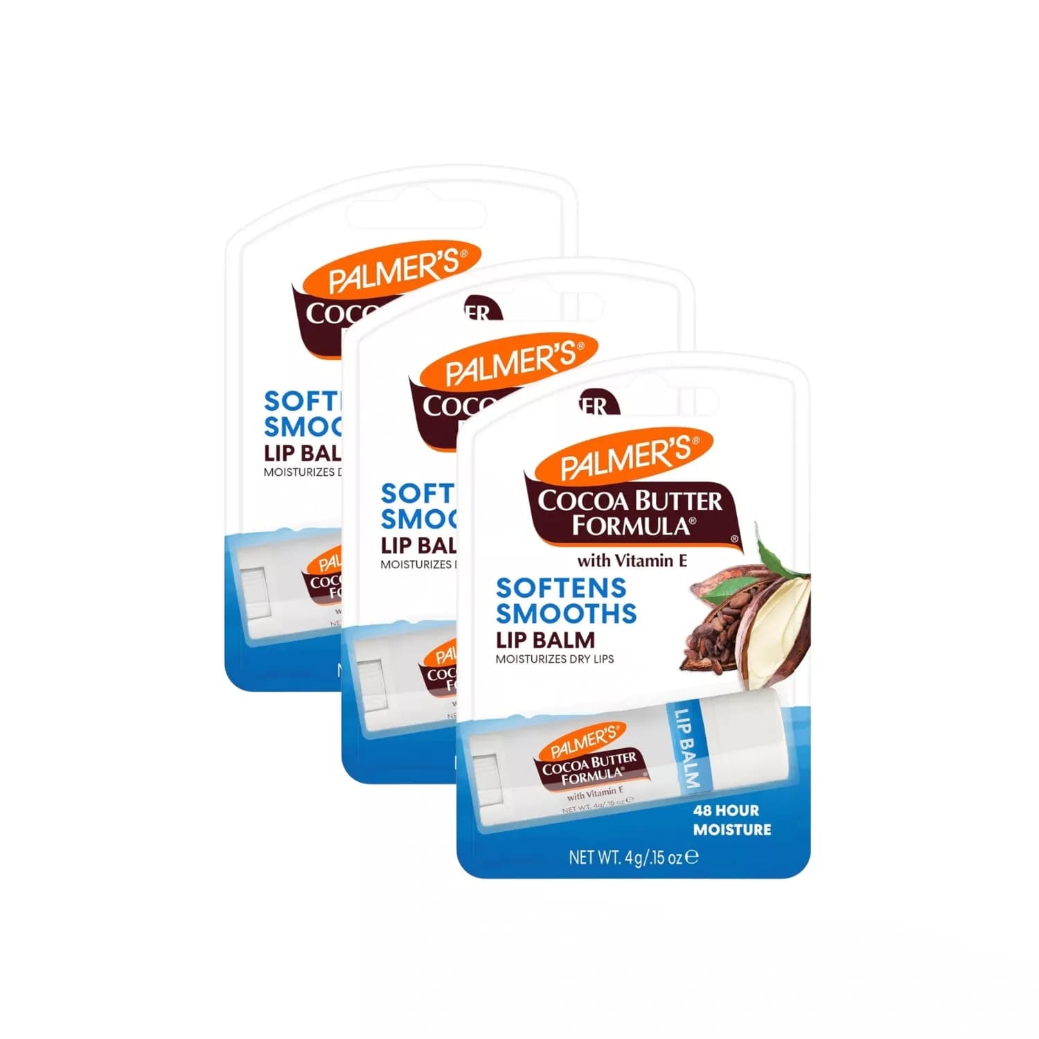 Palmer’s Cocoa Butter Formula Moisturizing Lip Balm SPF 15, 4g x 3 Packs