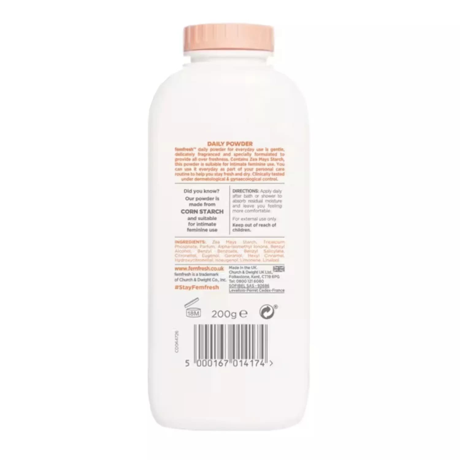 Femfresh Body Fresheners Range Powder Talc Free 200g