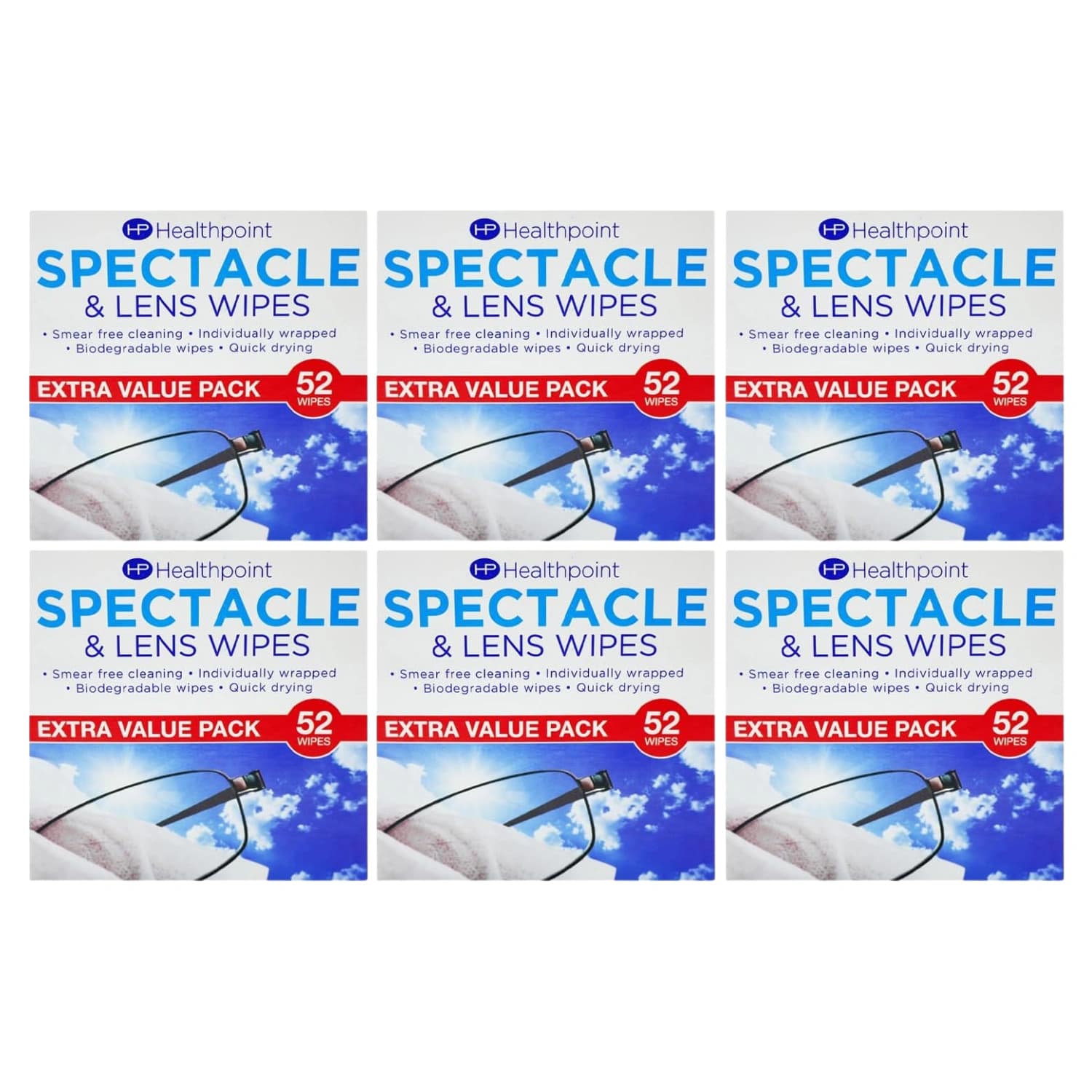 Healthpoint spectacle and lens cleaning wipes 52 wipes (2)