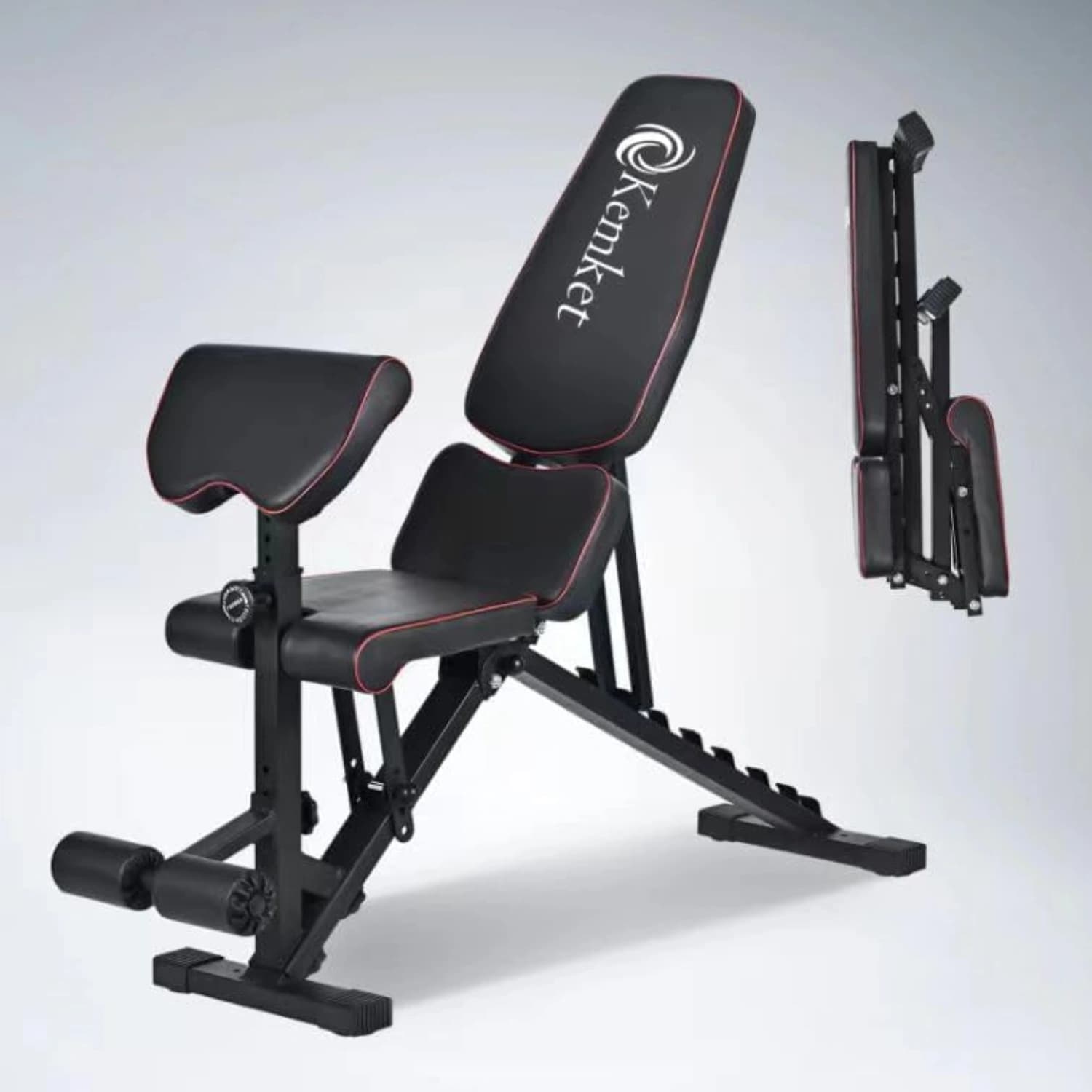 Kemket Adjustable Weight Bench for Full Body Workout, Foldable sit up Bench