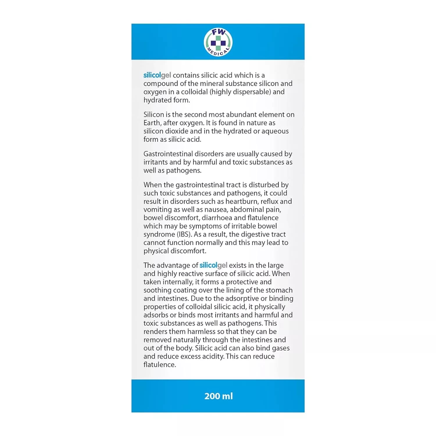 Silicol gel colloidal silicic acid 200ml