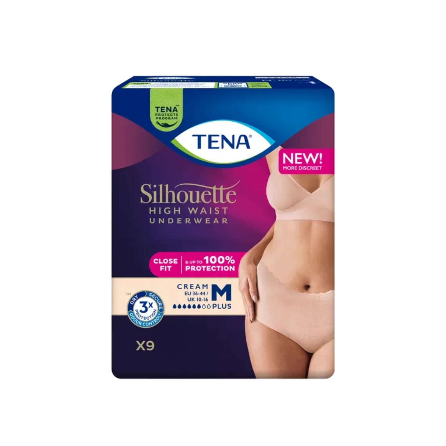 Tena Silhouette High Waist Underwear Pants Medium 9 Pack