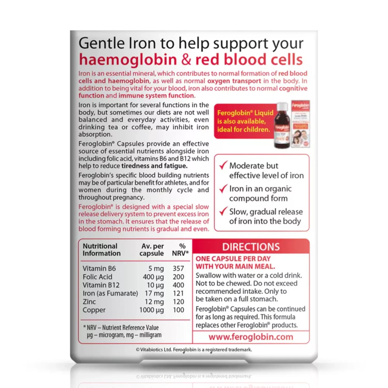 Vitabiotics Feroglobin Capsules 30 Capsules