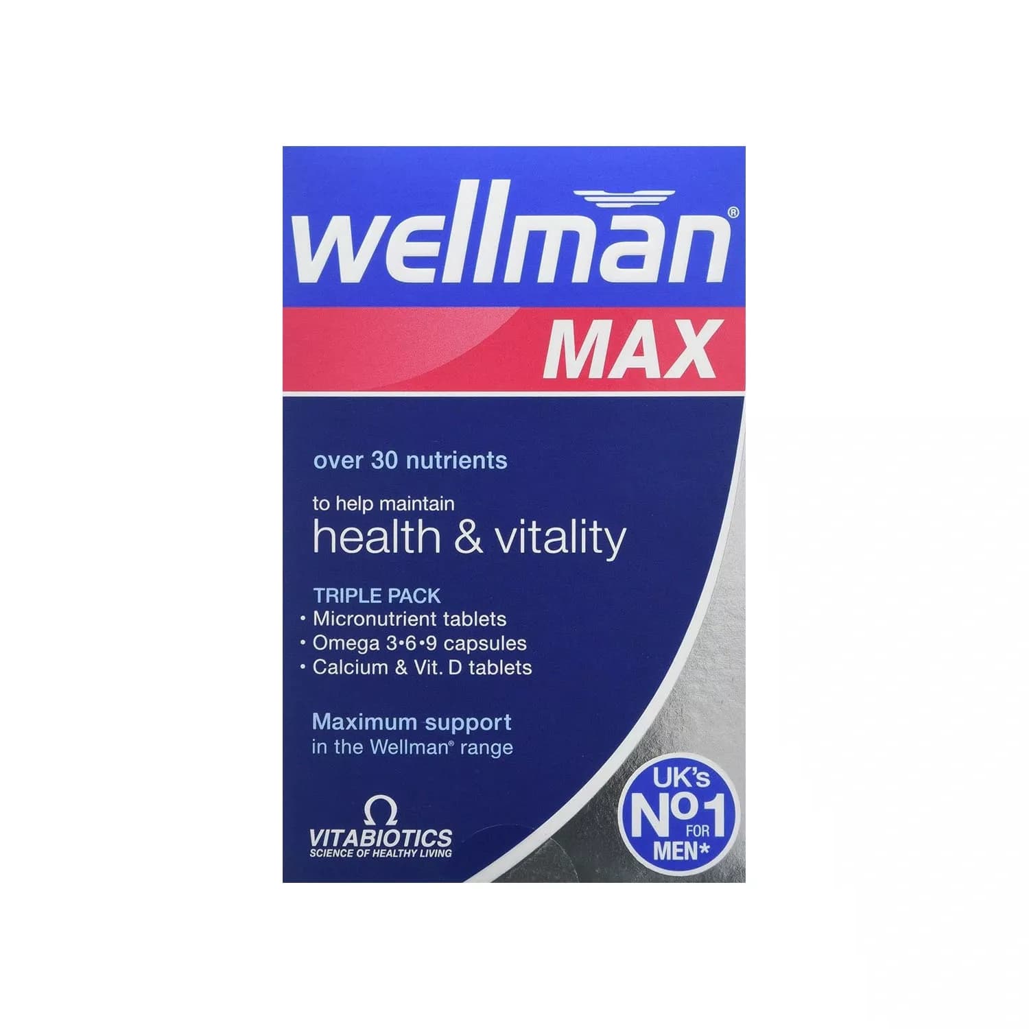 Vitabiotics Wellman Max Omega 3-6-9 & Calcium & Vitamin D 84 Tablets