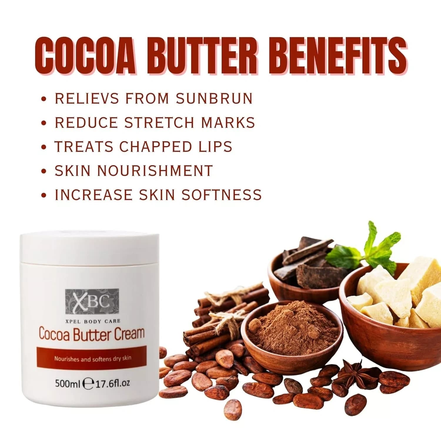Xpel Xbc Cocoa Butter Cream 500ml