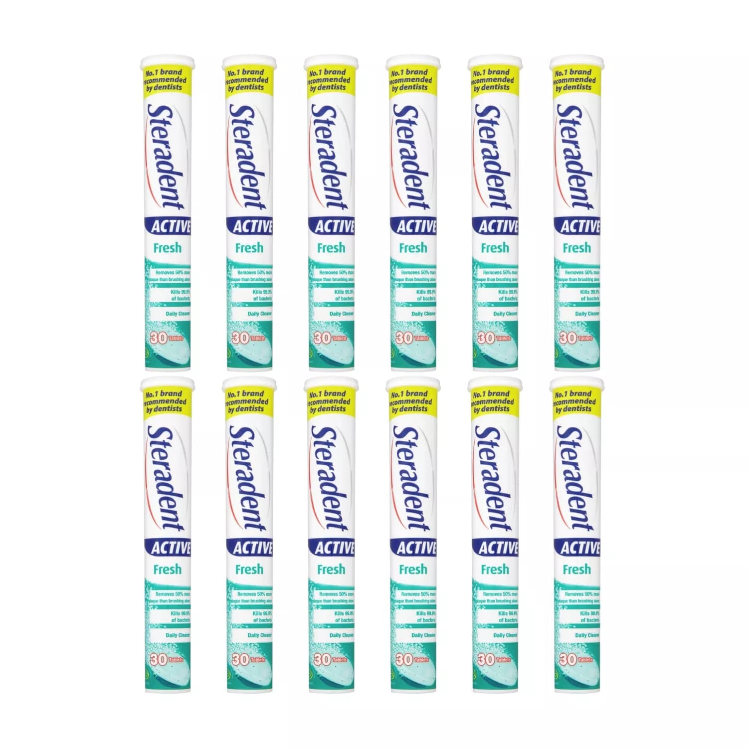 Steradent Active Fresh Denture Cleaner 30 Tablets – Pack Of 12