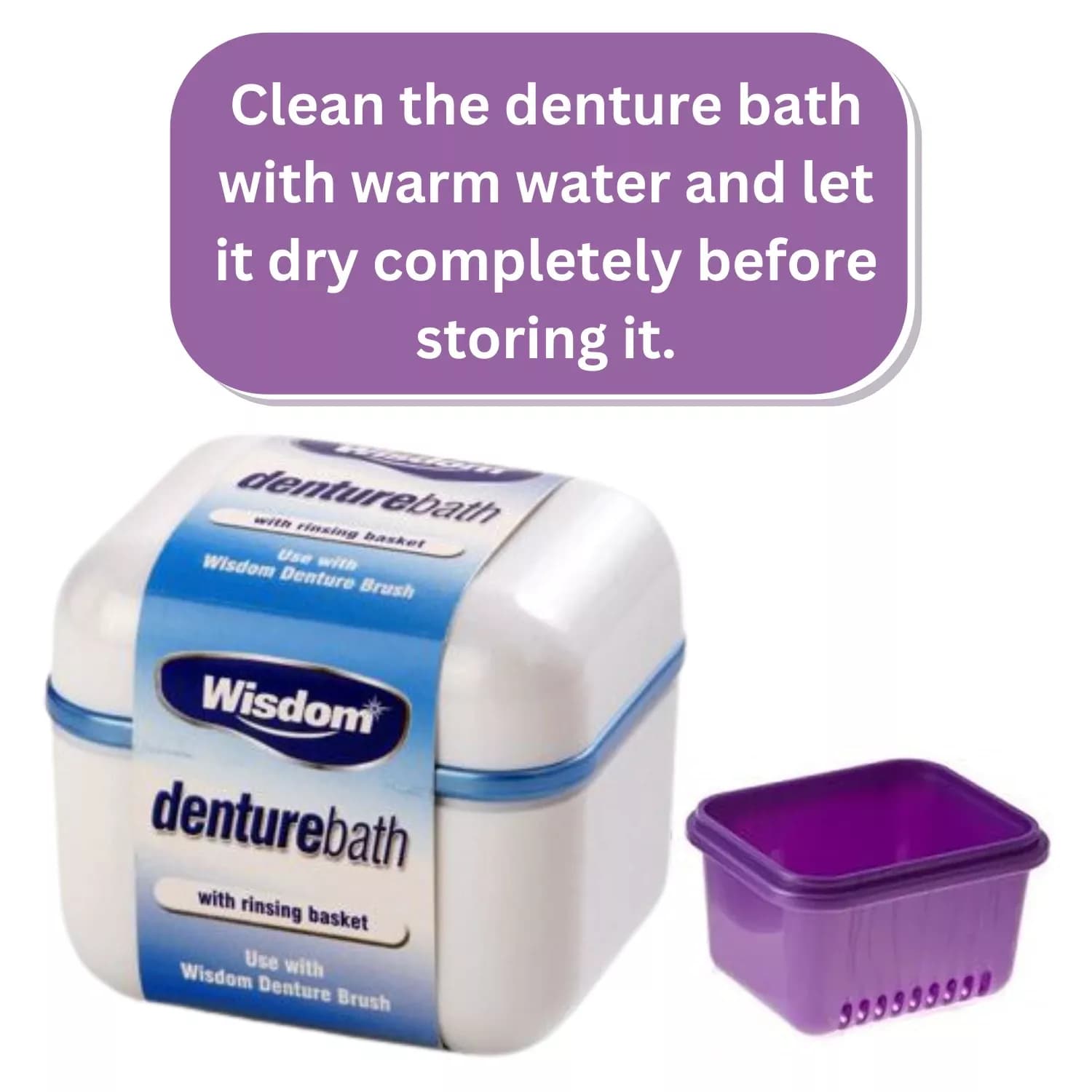 Wisdom Denture Bath With Rinsing Basket
