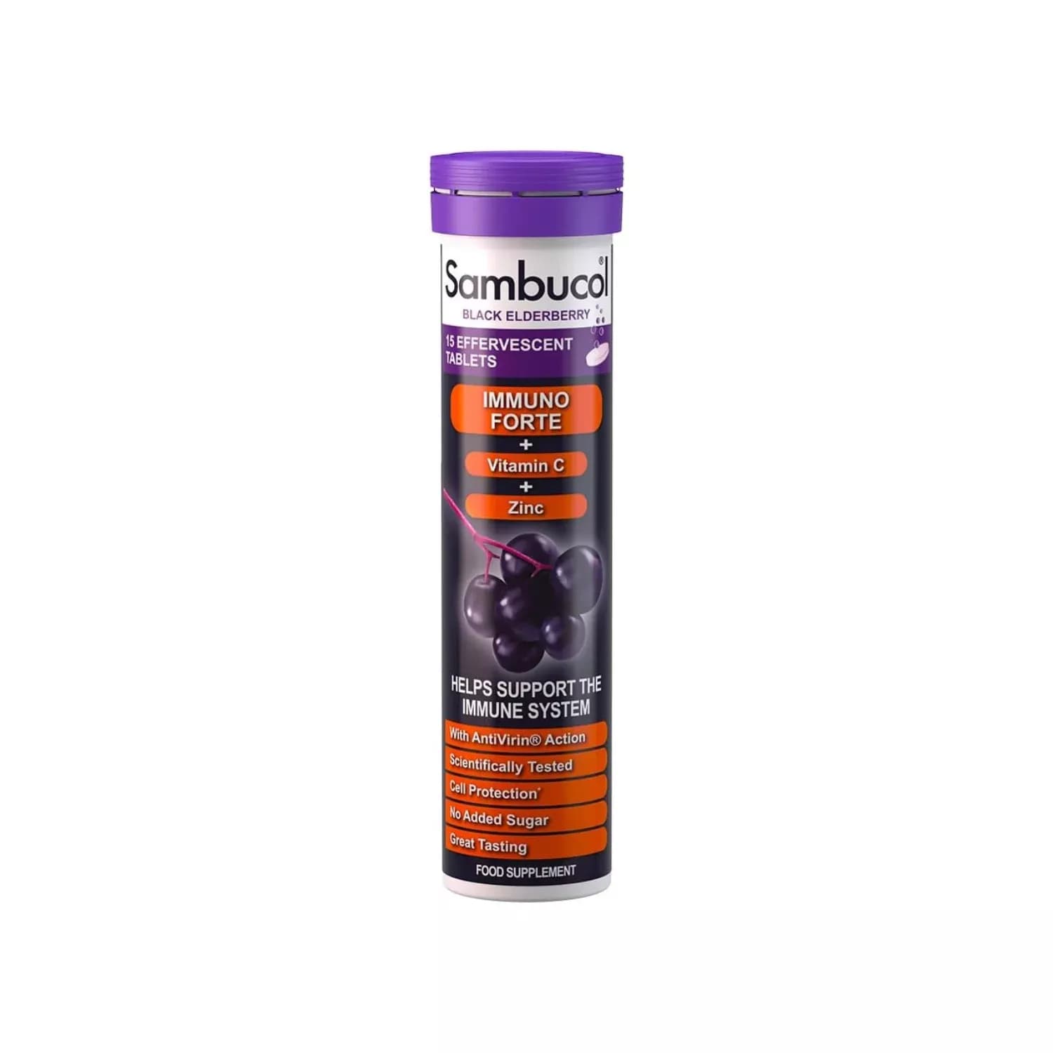 Sambucol Black Elderberry Effervescent Tablets, 15 Count