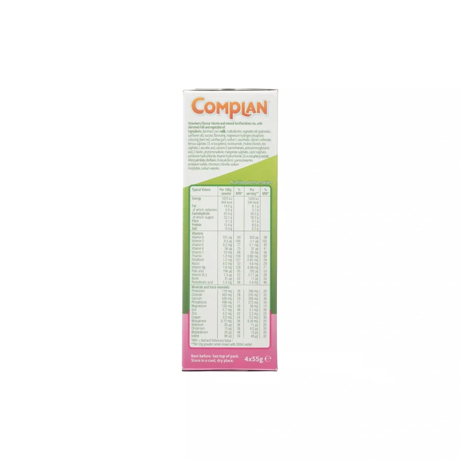 Complan strawberry flavour nutritional drink 4x55g 4