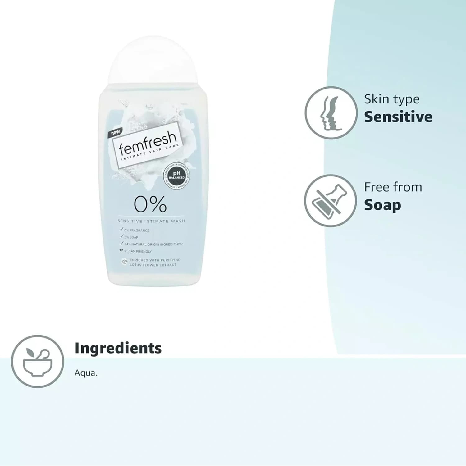 Femfresh 0 sensitive intimate wash 250 ml 2
