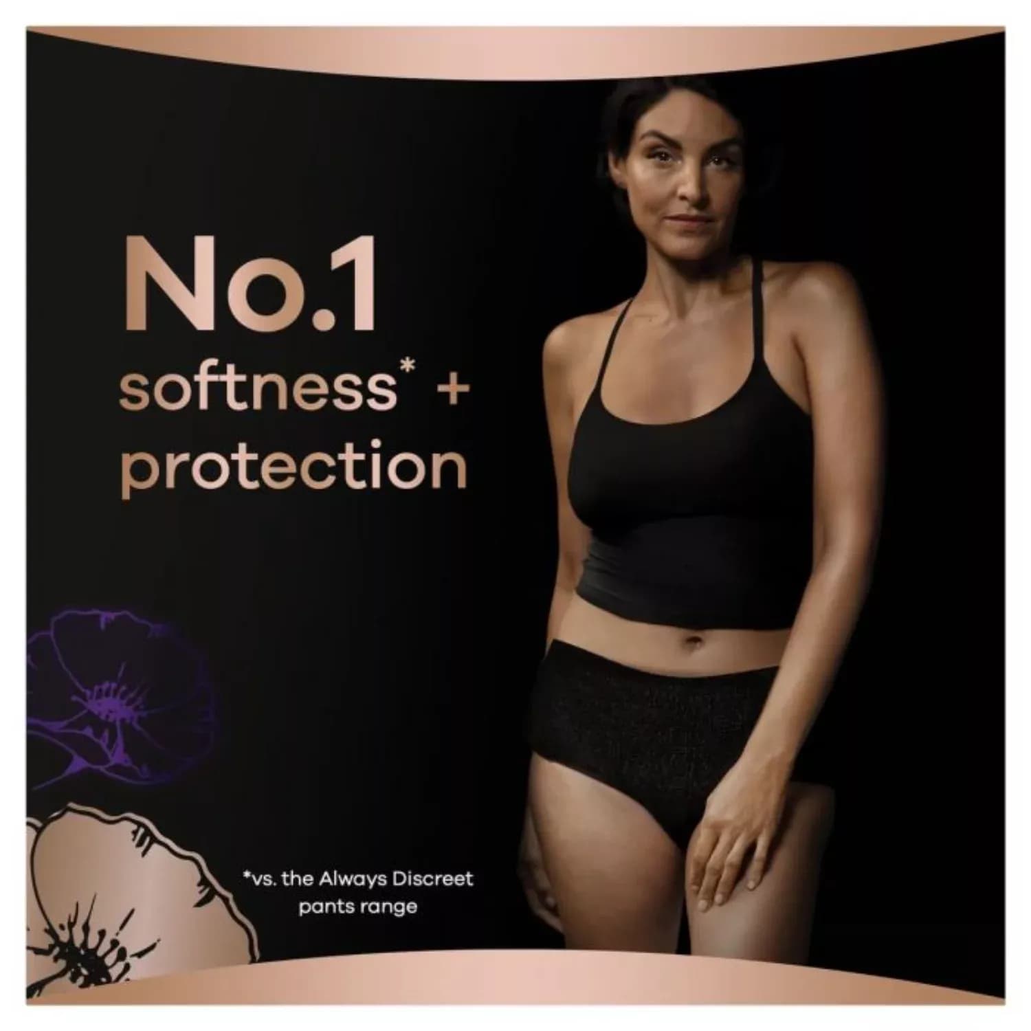 Incontinence range discreet boutique pants plus black medium 9 7