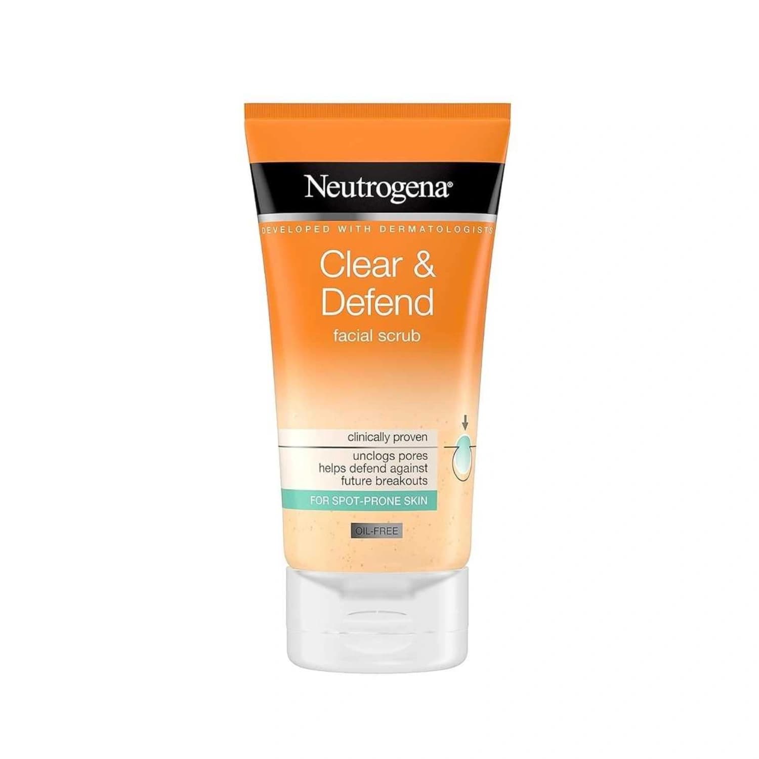 Neutrogena clear defend facial scrub 150ml 2