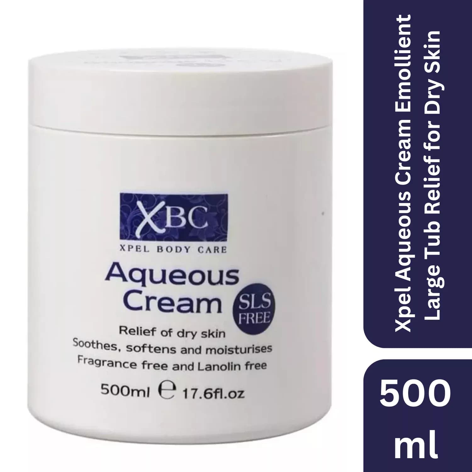 Xpel xbc aqueous cream emollient large tub relief for dry skin 500ml 2