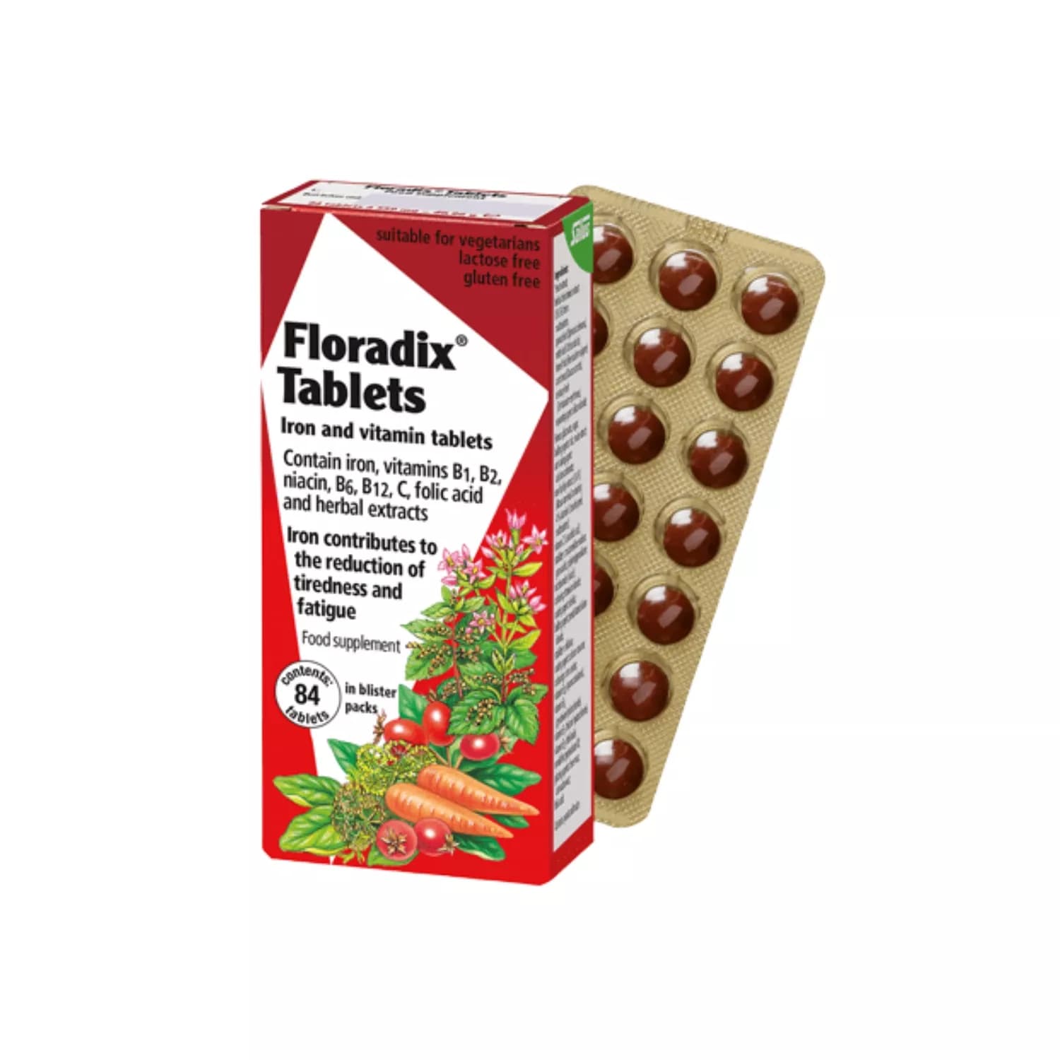 Floradix iron vitamin tablets 84 tablets